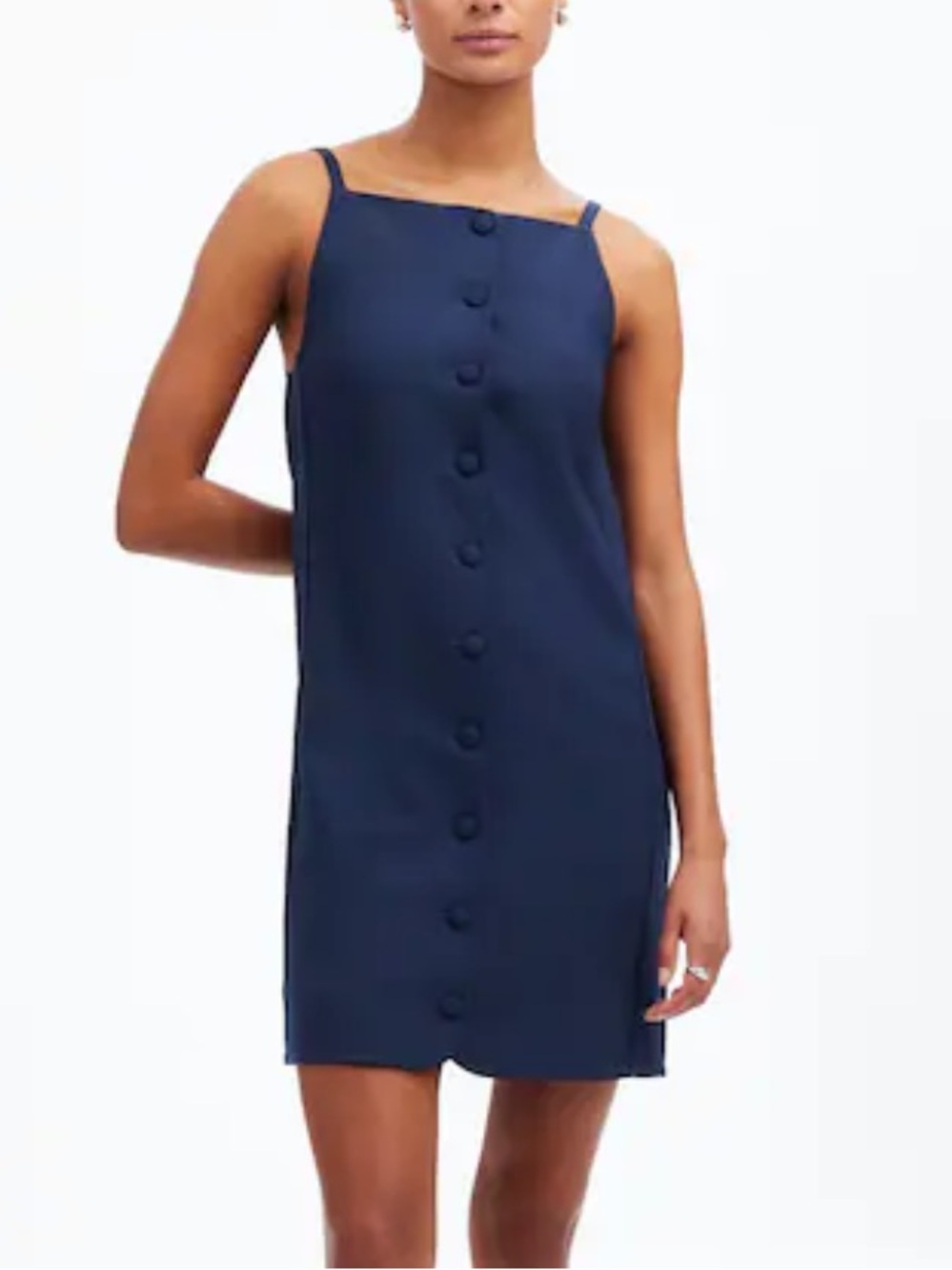 MADEWELL | High Neck Sleeveless Vest Mini Dress in Navy | 10